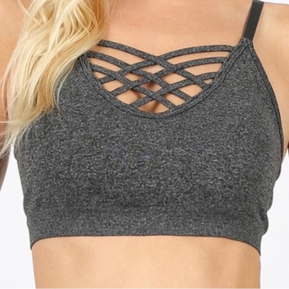 Criss cross bralette - grey - Picture 1 of 2